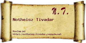 Notheisz Tivadar névjegykártya